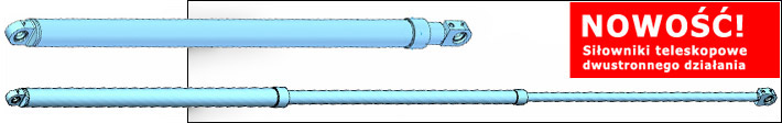 NOWO��! PRONAR jako jeden z nielicznych europejskich producent�w mo�e poszczyci� si� produkcj� hydraulicznych si�ownik�w teleskopowych dwustronnego dzia�ania. Opracowana przez PRONAR konstrukcja w po��czeniu z nowoczesn� technologi� wytwarzania stanowi� gwarancj� sukcesu i niezawodnej pracy. Tego typu si�owniki znajduj� coraz szersze zastosowanie w nowoczesnych maszynach rolniczych oraz budowlanych. Potwierdzeniem najwy�szej jako�ci i niezawodno�ci tego typu cylindr�w jest stale rosn�ce zainteresowanie i liczba zam�wie� ze strony naszych
klient�w.